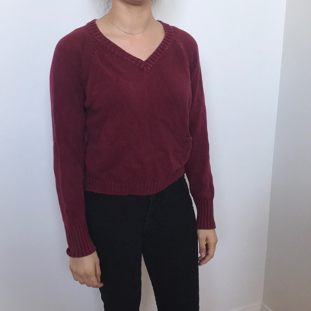 Cropped sweater burgundy